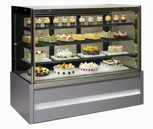 Коммерческая Вертикальная стеклянная витрина для тортов, холодильная витрина с CE