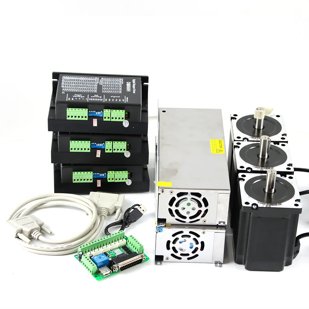 Cnc 라우터 전자 키트 3pcs HSD86 드라이버 + 3pcs Nema34 Dc 모터 + 3pcs / 1pcs 전원 공급 장치 + 브레이크 아웃 보드
