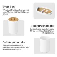 Ensemble d'accessoires de salle de bain 6 pièces en bambou pour le lavage à domicile