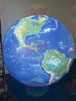 Globe terrestre géant gonflable en PVC étanche de 2 m, 3 m, 4 m, logo personnalisé, grand globe terrestre gonflable avec lumière LED