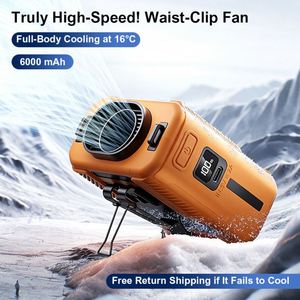 Alta Velocidad 16 ° Ventilador Portátil de Cintura con Clip, Enfriamiento Corporal Completo, Batería de Larga Duración de 6000 mAh, para Construcción y Senderismo - Product Image 2