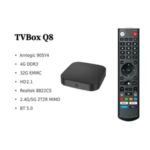 New IATV Q8 Smart TV Box BT5.0 Quad-Core 4K HDR 100M 32G Android 11 2.4G/5G WIFI Amlogic S905Y4 Set Top Box Media Player