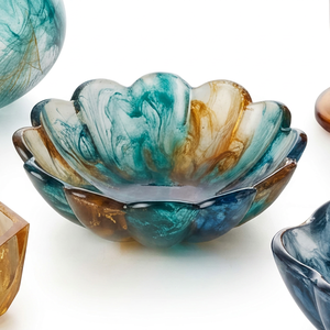 Tazón de Vidrio Artístico Esmaltado con Forma de Flor, Tazón Decorativo para Postres, Vajilla para el Hogar, Fiestas y Cenas, Hecho a Mano, de Alta Calidad - Product Image 1