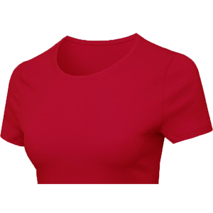 T-shirt personnalisé pour femme, style streetwear, col rond, manches courtes, en coton biologique polaire respirant et écologique, couleur gris uni - Product Image 4