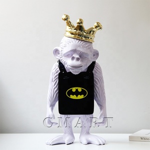 Scultura Pop Art Scimmia Graffiti Personalizzata con Logo, Artigianato in Resina Cromata, Statua Scimmia Banksy, Scultura Scimmia <span class=keywords><strong>Street</strong></span> Fashion - Product Image 1