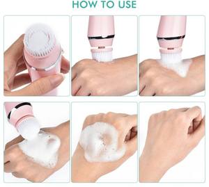 แปรงทำความสะอาดผิวหน้าแบบหมุนได้ 360 องศา ชาร์จผ่าน USB กันน้ำ พร้อมระบบสั่นทำความสะอาดรูขุมขนอย่างล้ำลึก - Product Image 4