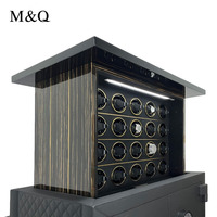 M&Q Smart Lifting - Caja de Seguridad para Relojes Automáticos con Cerradura de Huella Dactilar y Contraseña, Almacenamiento Oculto, Posiciones de Cuerda Independientes BX4020