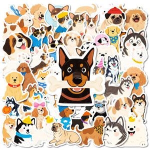 Cartoon Dog Stickers Set Decorative Pet Sticker Self-adhesive Matte Varnishing Custom Shape Paper Stickers - Product Image 1