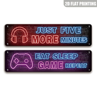 Letrero Metálico Estilo Neón para Gamers, con Diseño de Control de Videojuegos y Auriculares, Decoración de Pared para Sala de Juegos, Dormitorio, Hogar