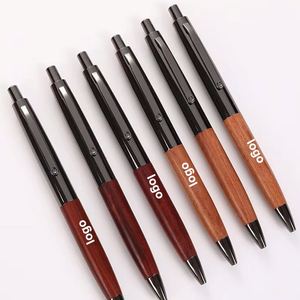 In-Stock Sandalwood Signature <b>Retractable</b> Gel <b>Pen</b> Corporate Office Metal Ballpoint <b>Pen</b> with Engraved Logo for Conference Gift - Product Image 1