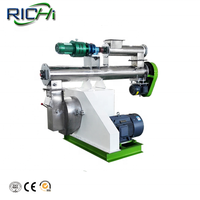 Machine à granulés d'aliments pour animaux RICHI, personnalisable, 1-2T/H, ligne de production d'aliments pour animaux aquatiques, bétail, ruminants, volailles