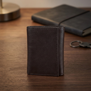 Carteras Bifold de Cuero Genuino RFID para Hombre, Modelo 8064, con Cierre de Botón Delgado y Logotipo Personalizable, Venta al por Mayor - Product Image 2