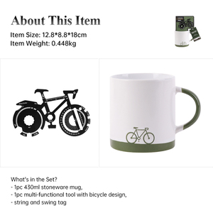 Juego de Tazas de Cerámica y Herramientas Multifuncionales <span class=keywords><strong>para</strong></span> Exteriores BespritGift con Diseño de Bicicleta, Ideas de <span class=keywords><strong>Regalos</strong></span> Novedosos al por Mayor <span class=keywords><strong>para</strong></span> Papá y Hombres - Product Image 4
