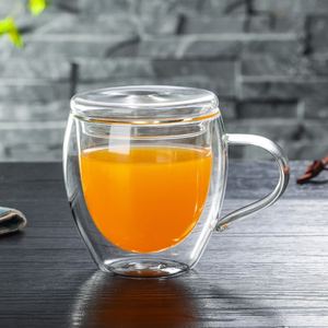 Đôi Tường Kính 350Ml Cốc Cà Phê Cốc Thủy Tinh Cốc Cốc Cà Phê Sữa Thủy Tinh Trong Suốt Cup Với Xử Lý - Product Image 5