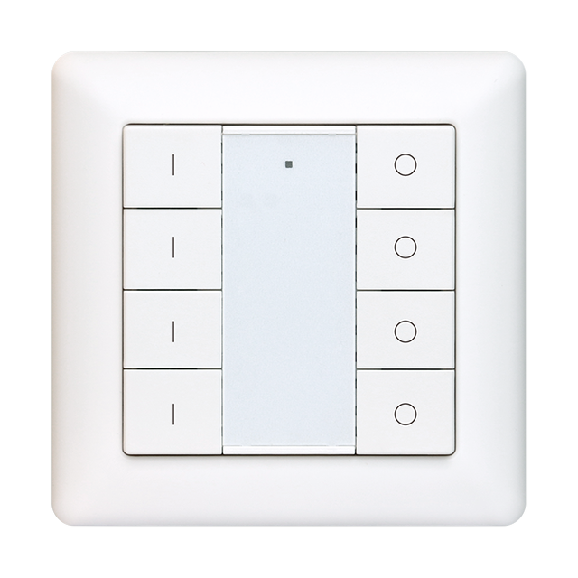 ZigBee Wireless Dimmer Switch 4-Group Wall-Mounted for LED Lighting Plastic Case 5-Year Warranty 12V/24V DC