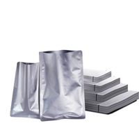 Sac d'emballage de papier d'aluminium sous vide imprimé personnalisé pochette en aluminium sacs aluminisés de l'espace thermoscellés à trois côtés argentés pour les aliments