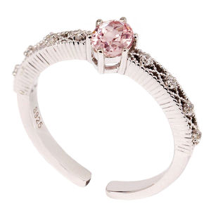 Anillo de crecimiento de laboratorio de piedras preciosas de Plata de Ley 925 <span class=keywords><strong>Morgan</strong></span> Pink, diseño elegante de princesa para boda, ropa informal diaria - Product Image 1