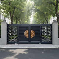 Portail de garage moderne rectangulaire de 2,4 m en alliage d'aluminium, simple battant, isolant thermiquement, étanche, avec revêtement poudré durable, pour villa