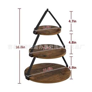 Soporte de madera de tres niveles para pasteles, bandeja multiusos de 3 pisos para exhibir cupcakes en el té de la tarde - Product Image 4