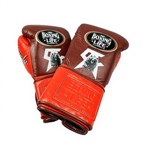 New No Boxing No Life Design Genuine Leather Lightweight Moisture Wicking Laced Boxing <b>Gloves</b> For Sparring MMA - Product Image 2