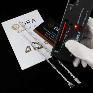 Venta al por mayor de fábrica: Pulsera de tenis de plata 925 personalizada para mujer, 3mm 4mm, con incrustaciones de moissanita en forma de corazón, chapada en rodio, engaste de garra, a la moda. - Product Image 3