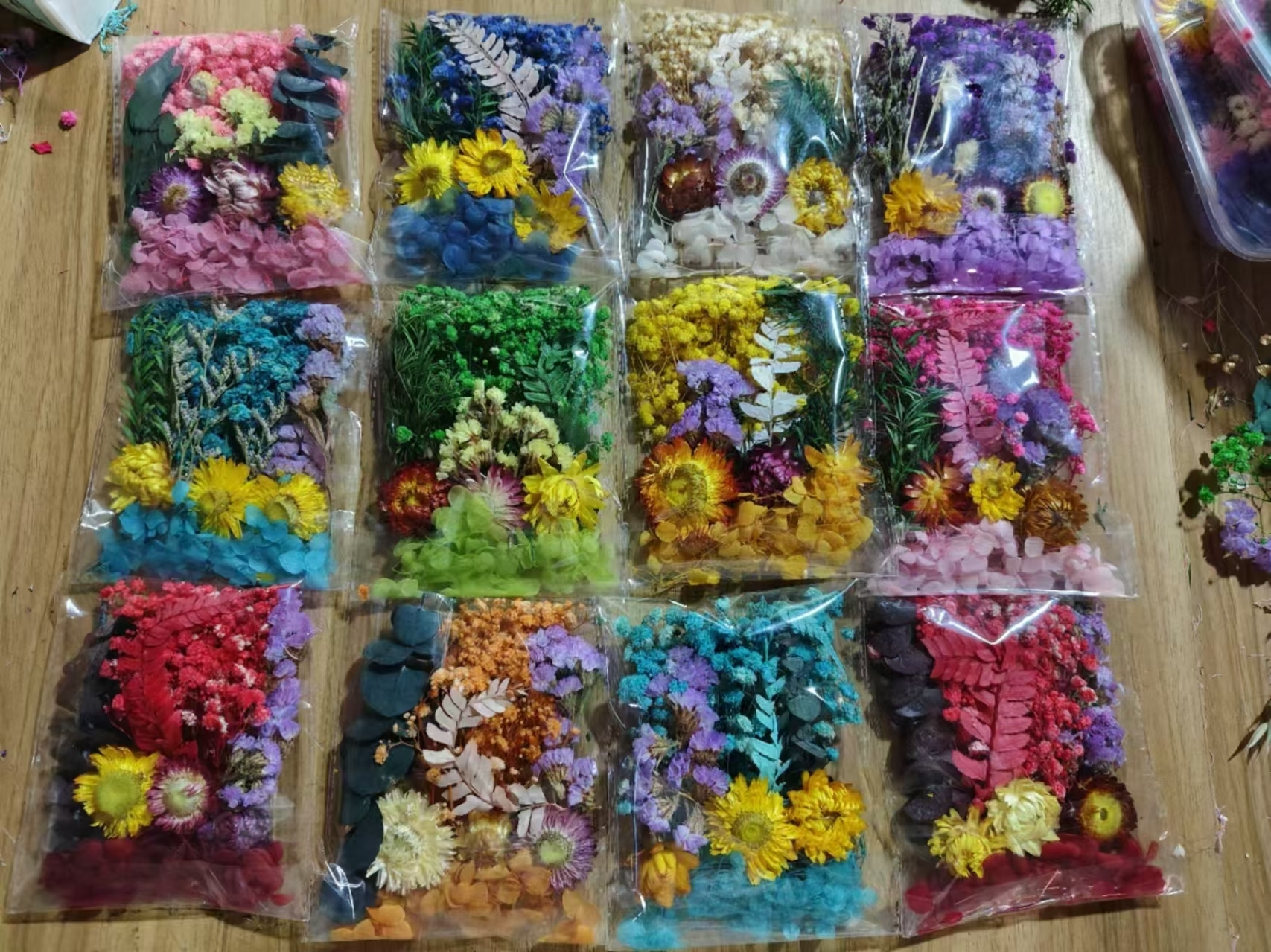Purple red Dried Flower set in bags
