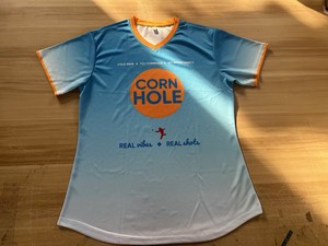 Maglietta Personalizzata Cornhole Soccer Ball con Nome Stampato in Sublimazione, 100% Poliestere, Asciugatura Rapida, Traspirante, Leggera, Unisex per Adulti - Product Image 6