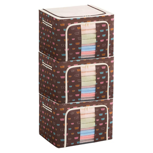 Factory 24L Waterproof Heavy Duty Modern Luxury Foldable Fabric Storage Box Oxford Cloth Quilt Blanket Home Clothing Organizer - Product Image 1