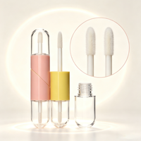 Tube de brillant à lèvres vide transparent rechargeable avec double applicateur style capsule