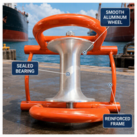 Rouleau de câble en aluminium Hourglass, cadre orange, avec boucles de transport, guides de soudure en acier usiné (supérieur et inférieur) pour le tirage et la pose d'infrastructure