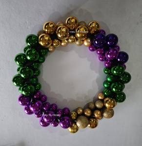 35cm 크리스마스 공 화환 화환 장식품 나무 공 장식 휴일 파티 정문 교수형 장식 골드 레드 - Product Image 5