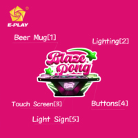 Machine de divertissement de ping-pong lumineuse Eplay, en métal, avec écran tactile LED, pour 4 joueurs, jeu de bière, attirage des clients, création d'ambiance