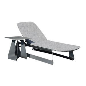 Sun Lounger Metal Textilene Cushion Uv Resistant With Back Contemporary Design Outdoor Patio <b>Pool</b> <b>Garden</b> Use - Product Image 1