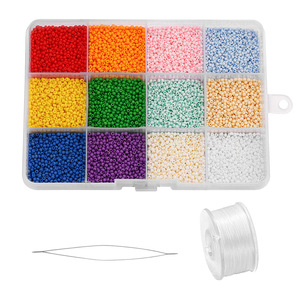 12 Color <b>Bead</b> Set With Needle And <b>Thread</b> For DIY Jewelry Making Craft Supplies - Product Image 3