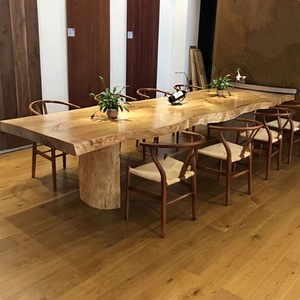 Moderno semplice tavolo da pranzo in legno massello e sedia con bordi irregolari unici mobili <span class=keywords><strong>ristorante</strong></span> - Product Image 3