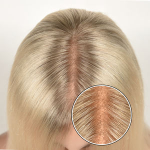 Peluca Médica de Cabello Virgen Rubio con Frente de Encaje sin Pegamento, Pelucas de Encaje Suizo HD para Mujeres Blancas, Pacientes con Cáncer, Pérdida de Cabello, Alopecia, Elástica - Product Image 2