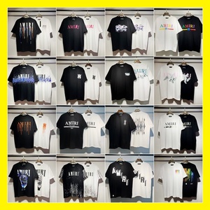 T-shirt da uomo Hot Supplier Apparel [260g] con stampa logo classico e lettere graffiti, a maniche corte, vestibilità ampia, modello Bape per coppia - Product Image 1