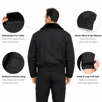 Blouson de travail isolé coupe-vent avec col en fourrure amovible, rembourré, pour patrouille, poste de contrôle et travaux extérieurs