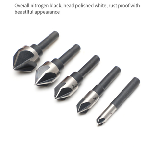 Jeu de 5 fraises à chanfreiner HSS4241 de 1/4'', 3/8'', 1/2'', 5/8'', 3/4'' à 82 degrés avec étui en aluminium - Product Image 3