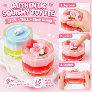 Jouets sensoriels anti-stress en forme de gâteau, mignons, sur le thème des desserts, kiwi et mangue, en forme de pudding à presser, pour la relaxation, collection 2025 - Product Image 4