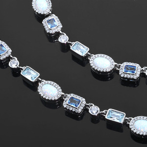 NUOYA 6mm Geometrisch Edelsteen Motief Iced Out Op Maat Gemaakt Ketting Multicolor CZ Steentjes Zilveren Diamanten Ketting Hip Hop Sieraden - Product Image 4