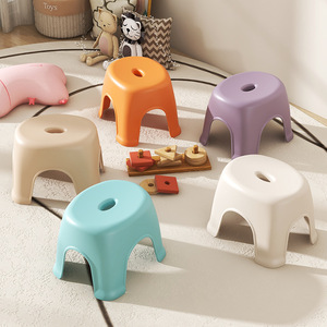 Children's Plastic Low Stool Multi Color Modern Design For Kids <b>Chair</b> Footstool Shoe Changing Seat - Product Image 1