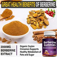 Compléments alimentaires à base de berbérine, gommes à la cannelle de Ceylan, curcuma, magnésium, chrome pour l'énergie et la santé, berbérine
