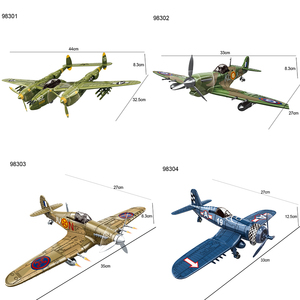 Jouets en briques d'<span class=keywords><strong>avion</strong></span> de chasse <span class=keywords><strong>militaire</strong></span> de la Seconde Guerre mondiale, modèle d'<span class=keywords><strong>avion</strong></span> en plastique à l'échelle de l'armée aérienne, kits de modèles d'<span class=keywords><strong>avion</strong></span>, ensembles de blocs de construction, jouets pour garçons - Product Image 2