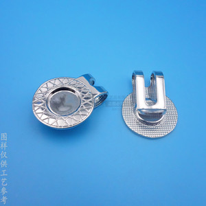 Magnetic Hat Clip 23mm Golf Mark Custom Logo Embossed Iron <b>Bright</b> Nickel - Product Image 1