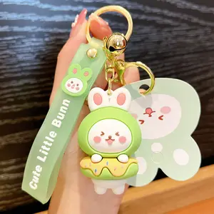 Manufacturers custom cute rabbit keychain ring cute rabbit doll car pendant couple bag keychain