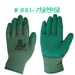Gants de travail en nylon et latex, antidérapants, respirants, pour droitiers et gauchers, 380 5, avec revêtement en caoutchouc plissé. - Product Image 2