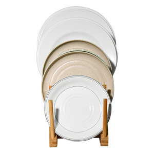 100% Bamboo Standing Type Kitchen Dish <b>Rack</b> <b>Plate</b> & Serving Trays Stand Detachable Multifunction Drying <b>Rack</b> - Product Image 5