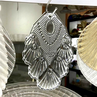 Accessoires de lustre en cristal de luxe léger, panneaux ovales en verre mat transparent, style français tendance