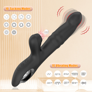 2 trong 1 USB-Powered thỏ <span class=keywords><strong>thrusting</strong></span> Vibrator <span class=keywords><strong>Wand</strong></span> 10 Swing Telescopic chế độ Đồ chơi tình dục kích thích âm vật cho phụ nữ - Product Image 2